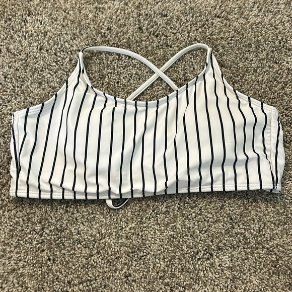 Other - Shein Woman’s Swimsuit Top Black and White Striped Size M